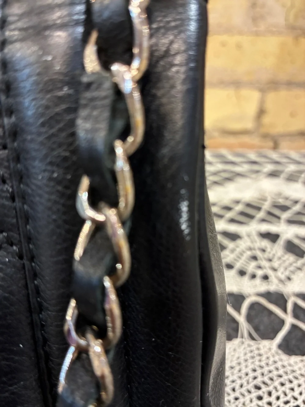 Valentino Alice Black Quilted Leather Crossbody with Chain Strap - Picture 4 of 11